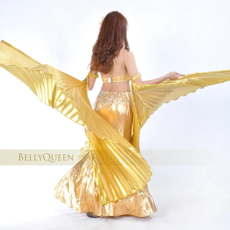 

1 Pair Wings Belly Dance Dancing Stage Dancer Costume Opening Isis Wings Bifurcate Isis Wings Gold
