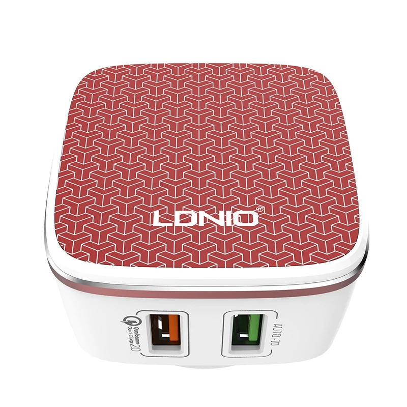 LDNIO двойной USB порт красное домашнее зарядное устройство с одним универсальным