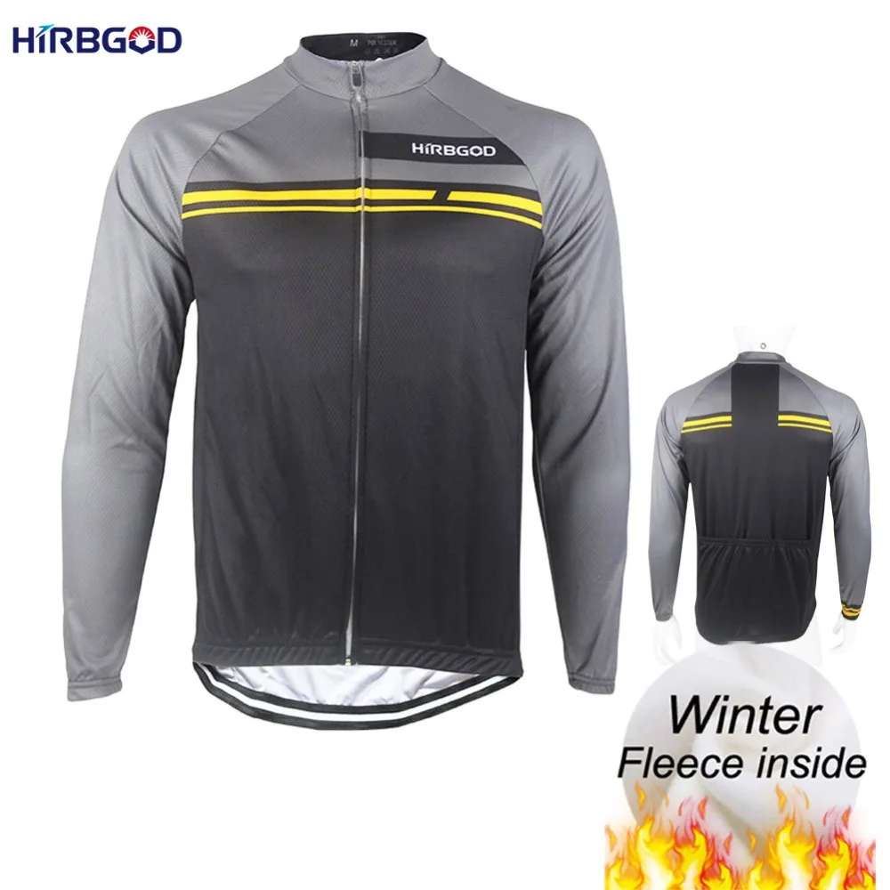 

2019 HIRBGOD Men's Stylish Cycling Jersey Long Sleeve Plus Size Bike Jersey Winter cyclisme jersey pro quipe hiver, SDD014-04M