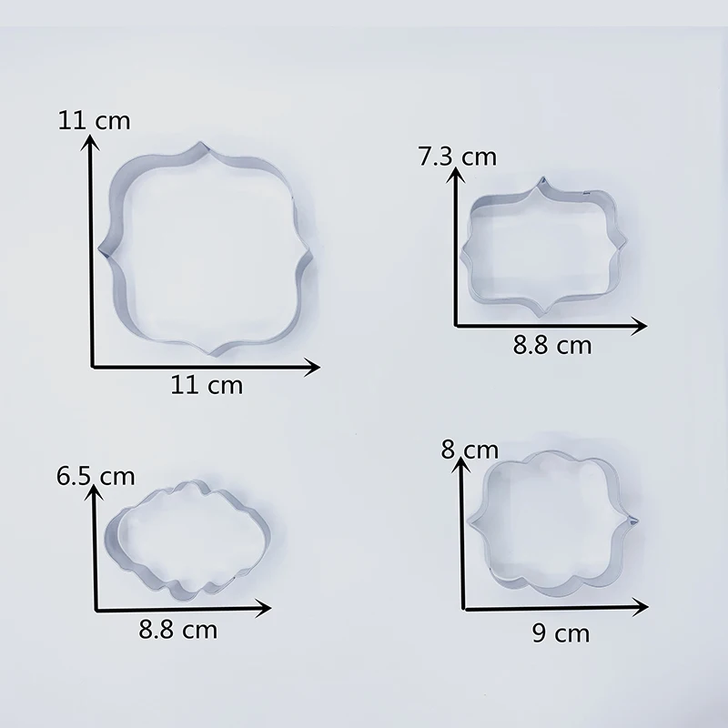 KENIAO доска Формочки Set-4 шт-Frame формы для мастики-овальный квадратный прямоугольник