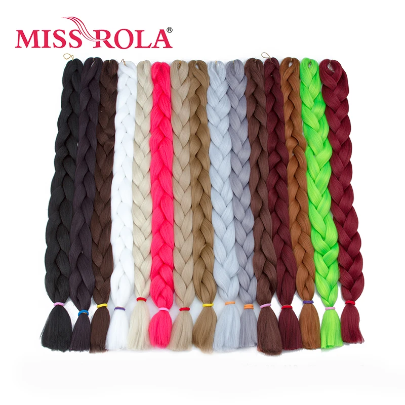 

Miss Rola Jumbo Braid Hair 82 inch 165g Crochet Braids Pure Color Synthetic Braiding Hair Color Hair Extensions
