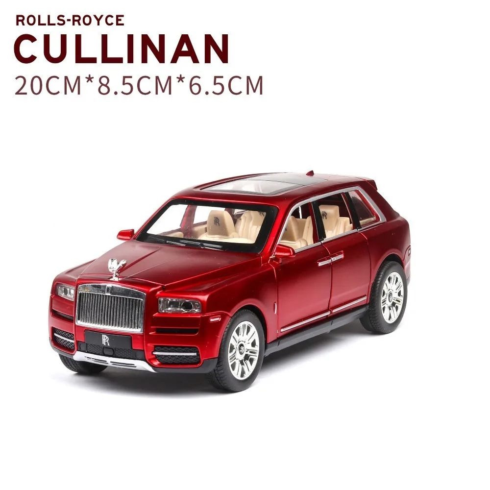 Red 1:24 Rolls Royce Cullinan, модель автомобиля из сплава, большой размер, имитация внедорожника, металлическая модель автомобиля, светильник со звуком, вытяжка, 6 дверей - Цвет: Red