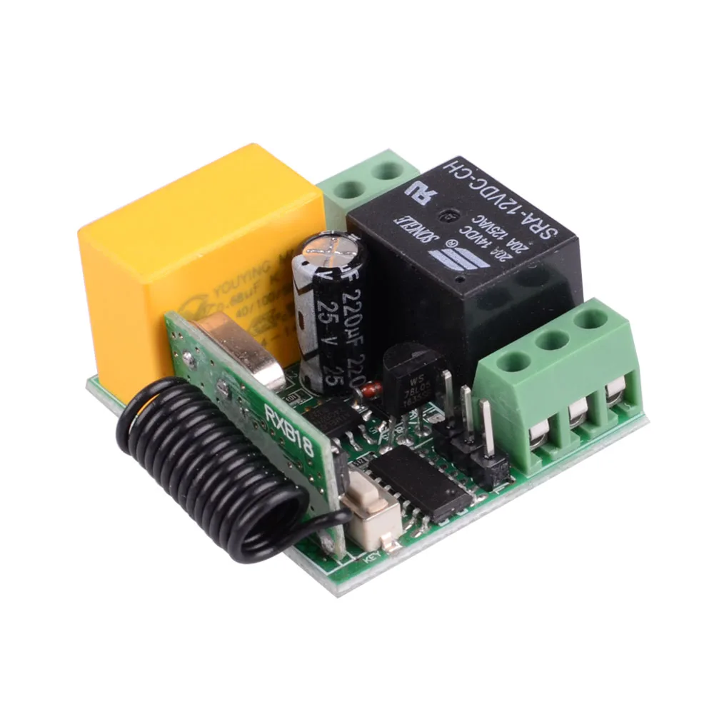 Mini Size AC 220V 1CH 1 CH 10A RF Wireless Remote Control Switch System Receiver+Transmitter Latched (A=ON B=OFF) | Обустройство дома
