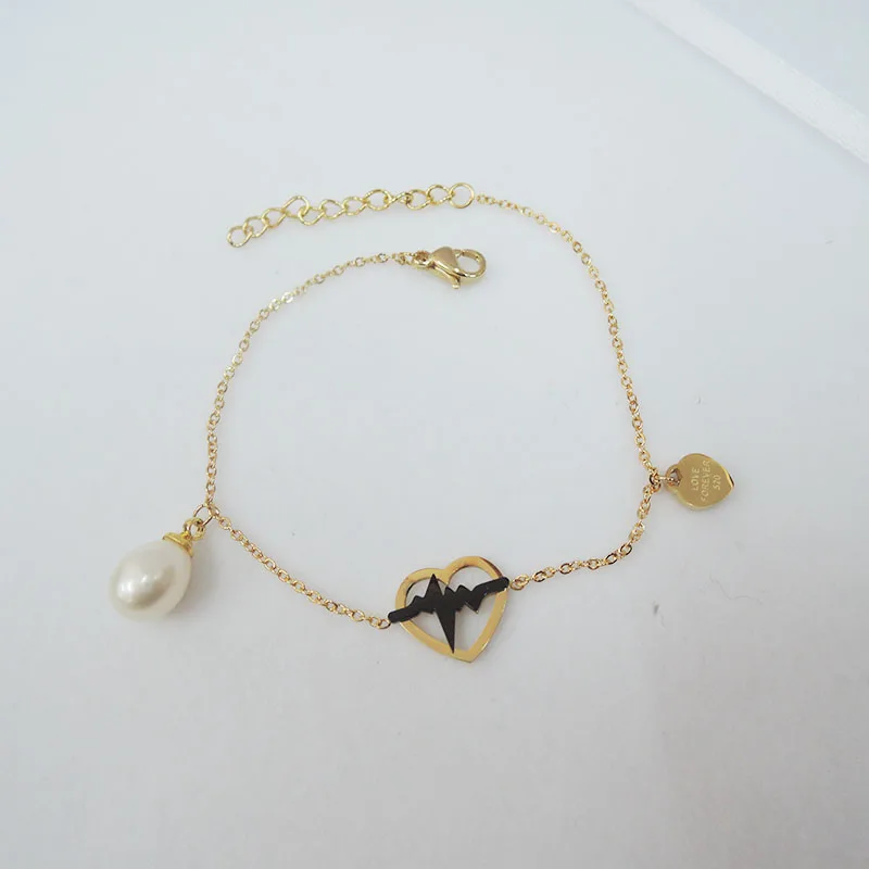 Браслет из 100% натурального пресноводного жемчуга AAA металлический браслет в