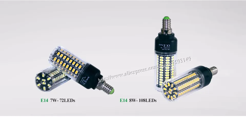 SMD 5736 без мерцания смарт-ic дизайн E27 E14 светодиодный светильник супер яркий AC85-265V 28 40 72 108 132 156 светодиодный S светодиодный лампы кукурузы светильник