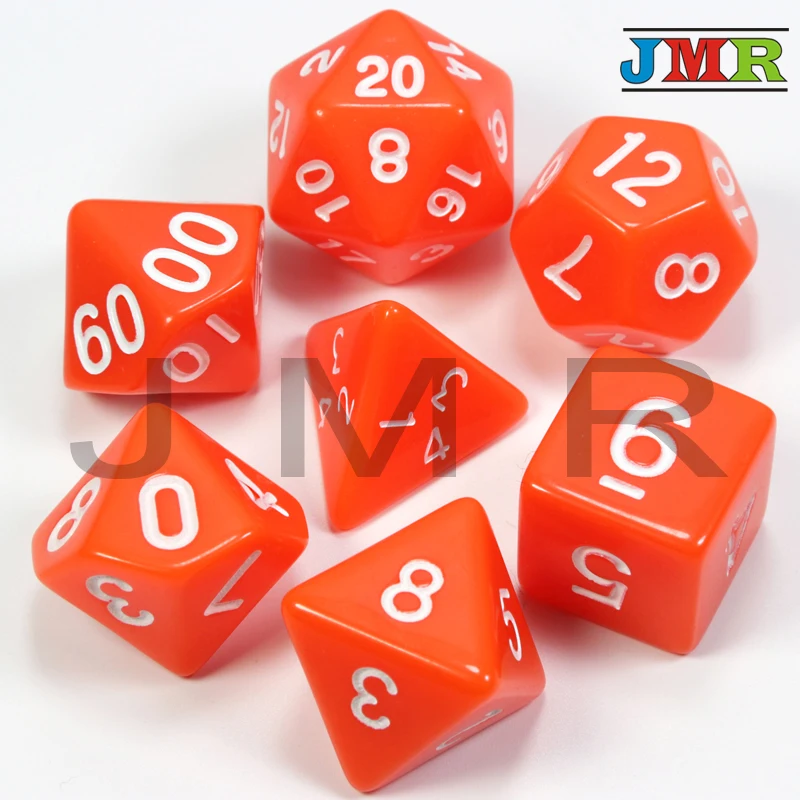 Лидер продаж! 15 цветов 7 шт./компл. акриловые непрозрачные переносные игральные кубики игры для подземелья и драконы непрозрачные D4-D20 Multi по бокам кости настольная игра