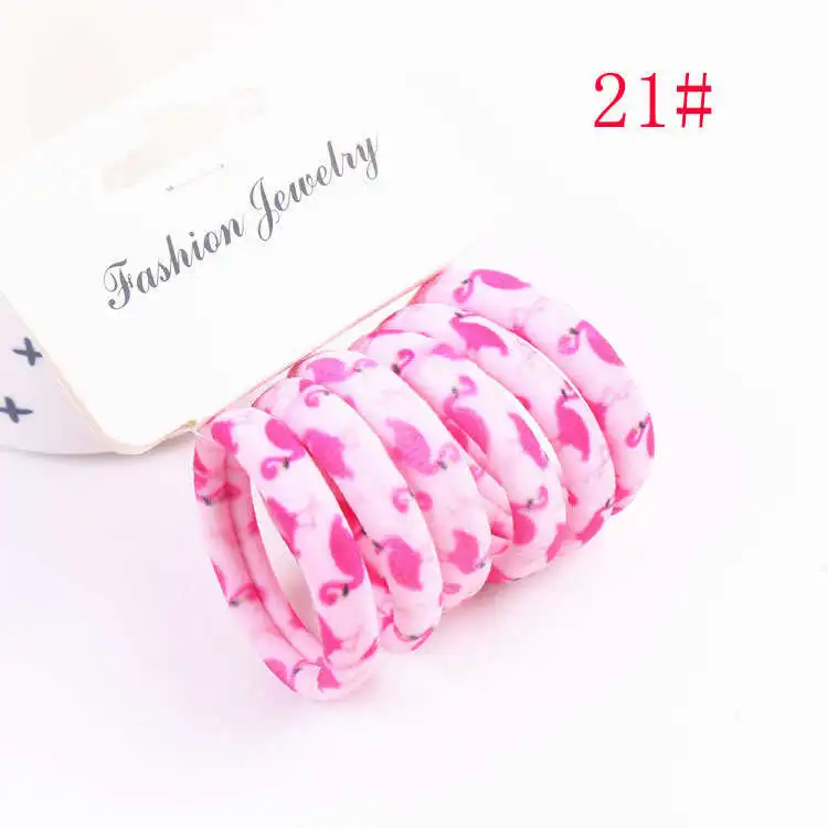 style 21 6 шт./комплект, милые эластичные резинки для волос для девочек, трикотажные резинки для волос, резинка для волос, резинки для волос - Цвет: style 21