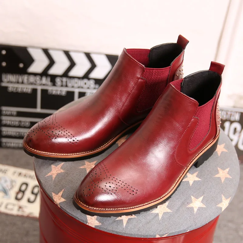 Ботильоны Челси с круглым носком на молнии мужские низкие однотонные ботинки