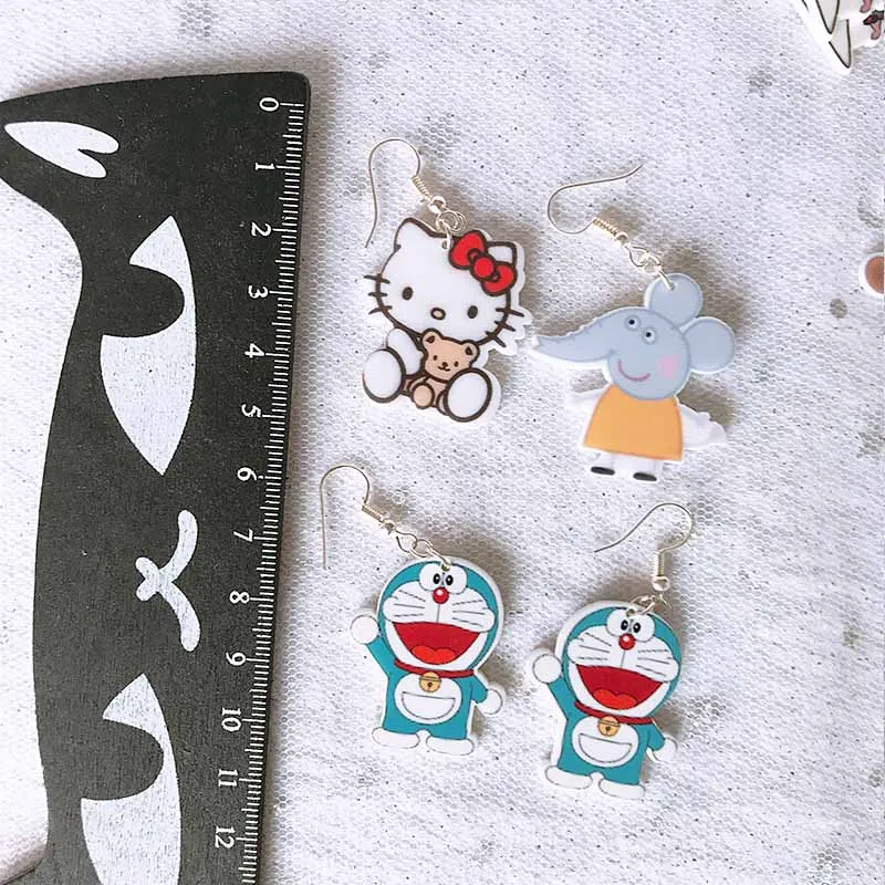 Японские Мультяшные милые стильные женские серьги Doraemon Русалка милые Висячие серьги для женщин девушек женские модные серьги