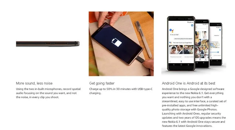 Разблокированный Nokia 6,1() 5,5 дюймовый экран 3 ГБ ОЗУ 32 Гб ПЗУ Snapdragon 630 16,0 Мп отпечаток пальца