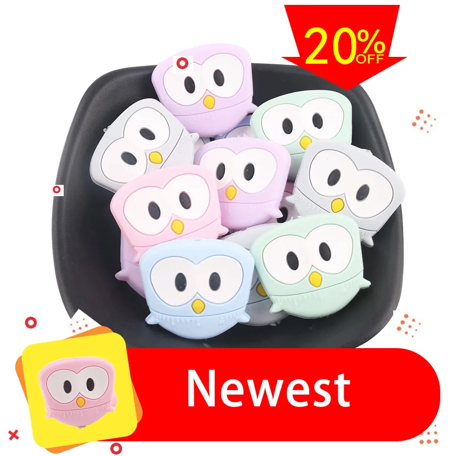 

Let's Make 5pcs Silicone Teething Beads Owl Cartoon Baby Toys Cartoon Angry Of Bird DIY Pacifier Clips BPA Free Baby Teethers