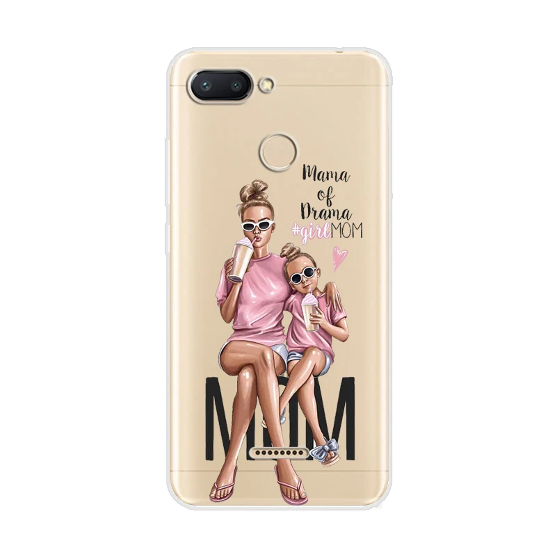 ciciber For Xiaomi Redmi 6 5 4 3 A X 3S Plus Pro Phone Case Note Coque Soft TPU Girls Baby Mom Girl Capa |