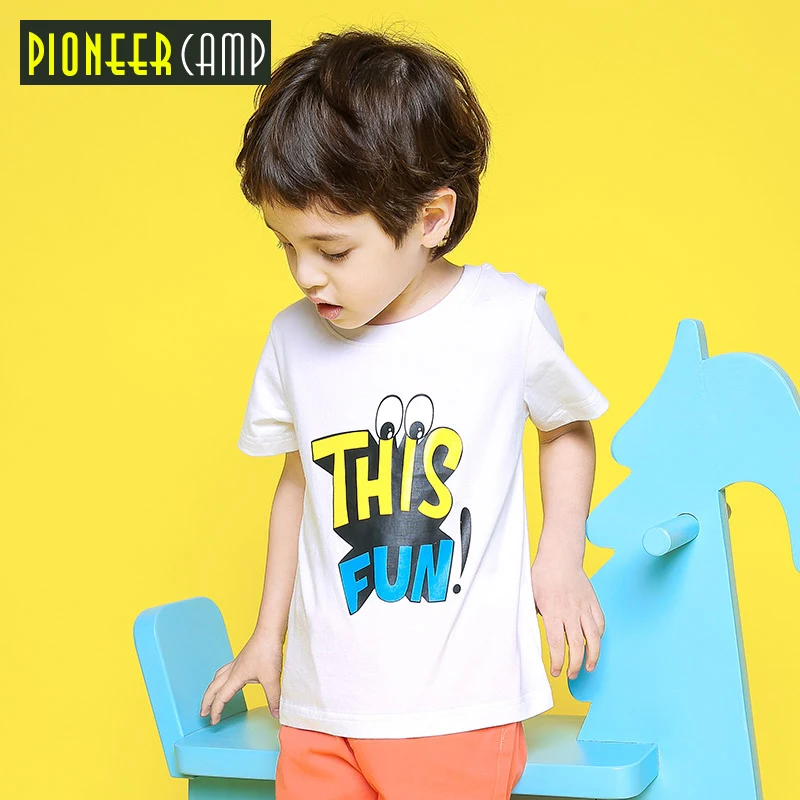 Pioneer kids/Новая летняя футболка с короткими рукавами одежда для мальчиков футболки
