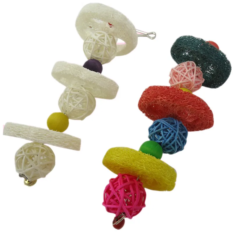 Красочный Попугай Loofah Sepak Takraw попугай для домашних животных стеллаж укусов и