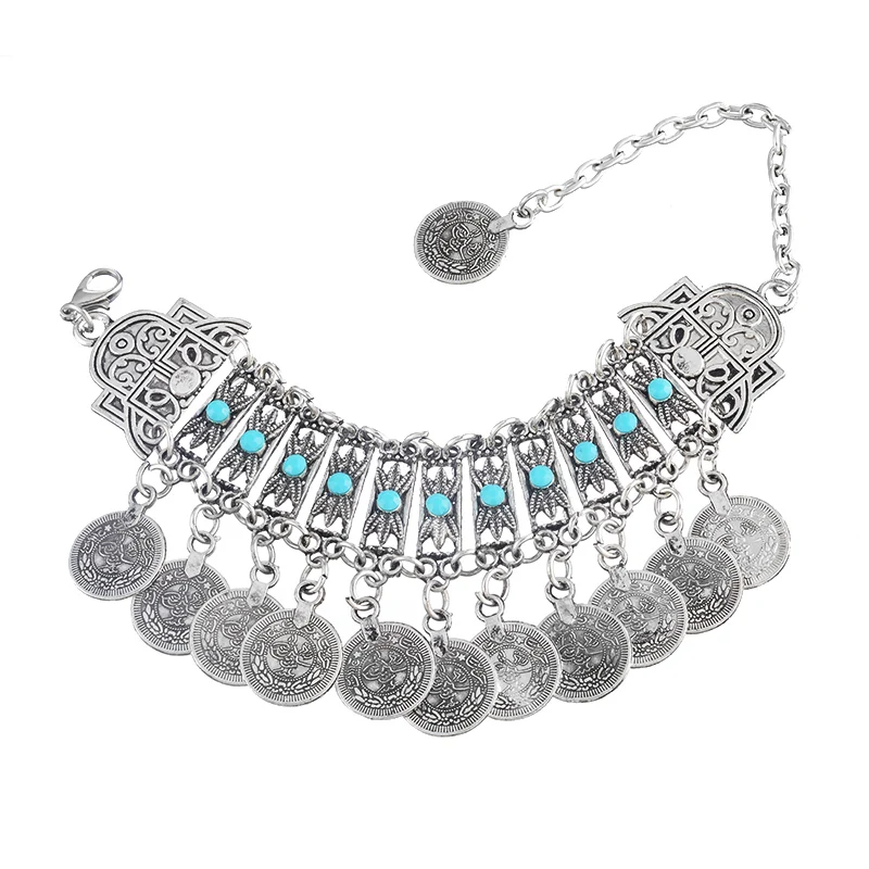 Этническая Цыганская Вечеринка хиппи бохо поп бусы болтаются монета Коренастый