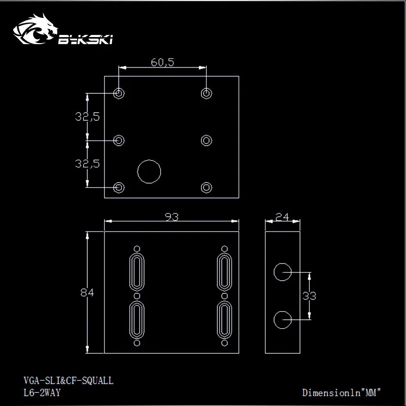 Bykski VGA-SLI& CF-SQUALL VGA блок водяного охлаждения SLI/Crossfire модуль мостовое соединение для двух или трех видеокарт