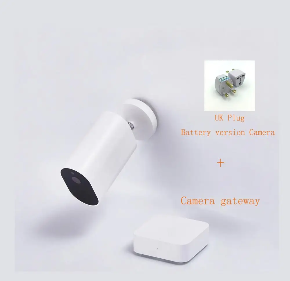 camera UK plug Xiao mi умная камера 1080P с батарейным шлюзом 120 градусов IP 65 Водонепроницаемая AI Humanoid Обнаружение работа с mi home APP - Цветной: camera UK plug