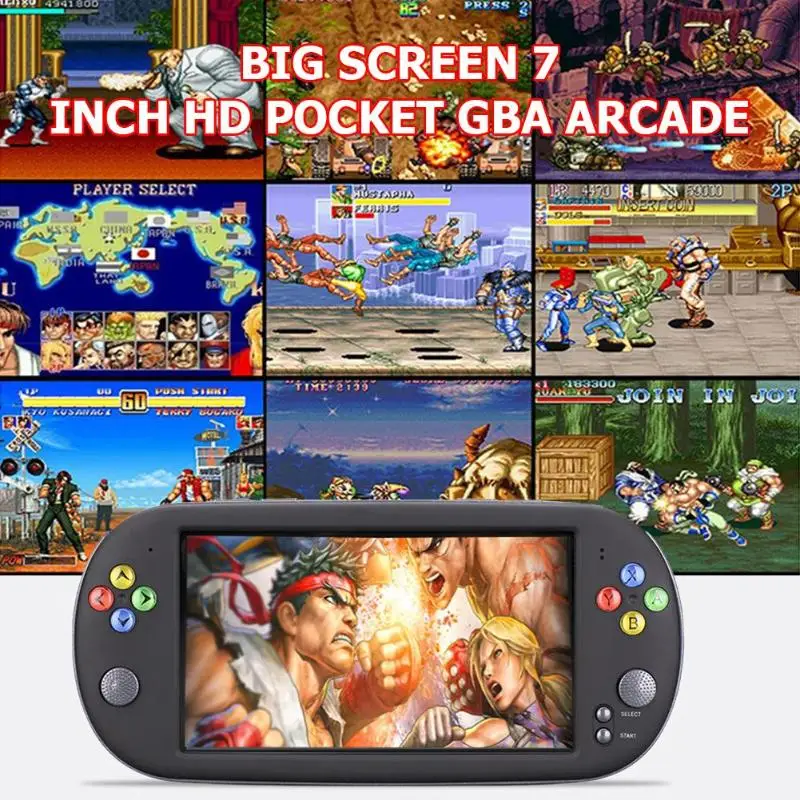 Прохладный 7 дюймов Портативный игровой консоли, портативные игровые консоли с 1500 ретро-игр для neogeo игровых автоматов для snes 16 бит игровой консоли