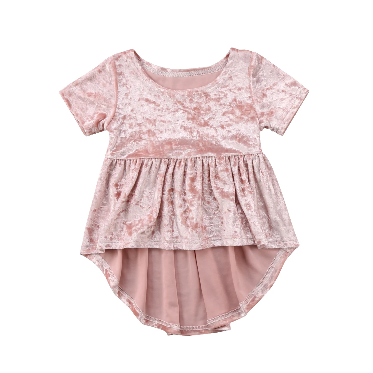 2018 бархатное асимметричное платье с короткими рукавами для маленьких девочек