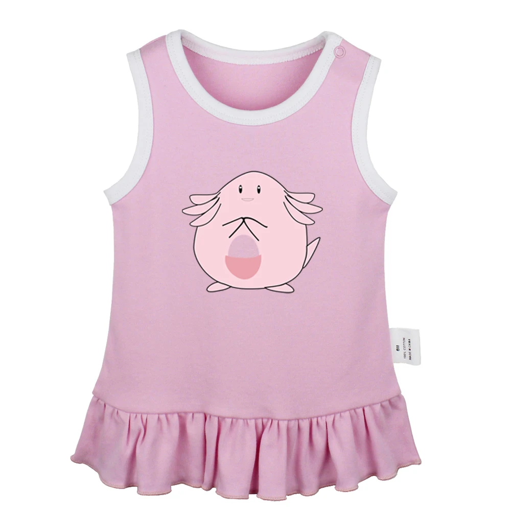 JaBabyYS945P Милый Покемон Togepi Jigglypuff Chansey Ditto Gengar Lickitung платья для новорожденных девочек платье без рукавов для малышей Одежда для младенцев - Цвет: JaBabyYS945P