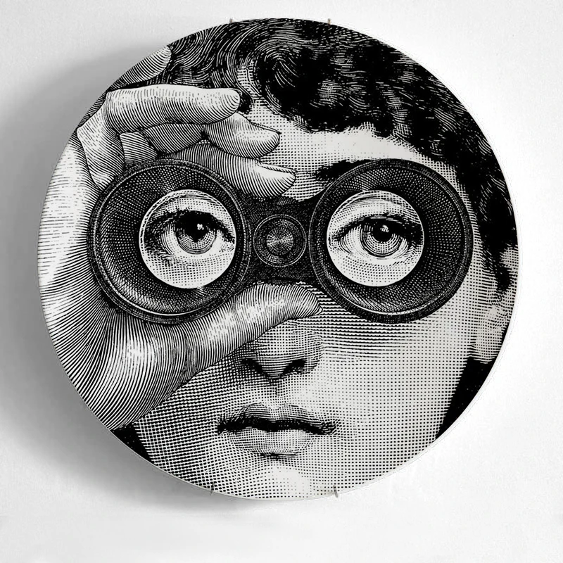9 10-дюймовая шпилька для Fornasetti таблички для дома украшения Рождественские украшения для ужина пластина декоративная настенная посуда черный, белый цвет настенные тарелки - Цвет: 9