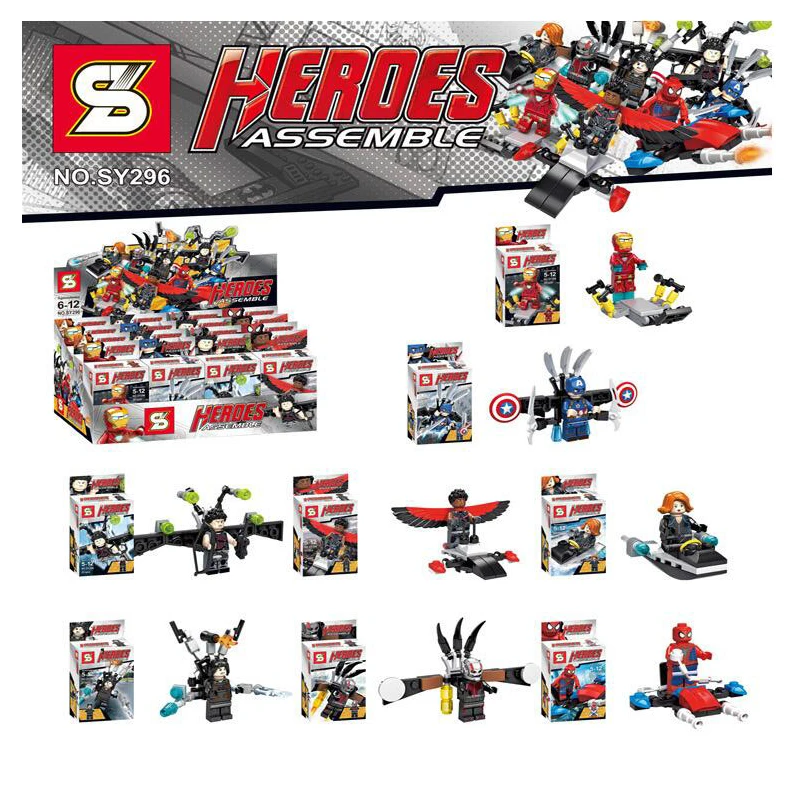 8 шт./компл. Мстители Человек-Паук и Капитан Америка ant человек Строительные блоки