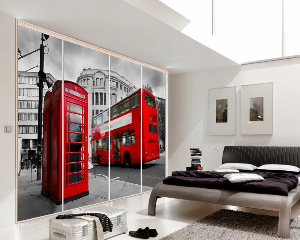 Бесплатная доставка 3D обои на заказ фотообои UK London Bus классический автомобиль
