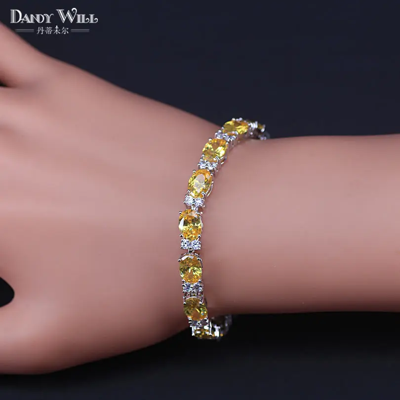 bracelets Летние Красочные 925 пробы серебряные ювелирные изделия белый цирконий женские трендовые браслеты с розово-красным с сине-зеленым камнем BR77 - Окраска металла: bracelets