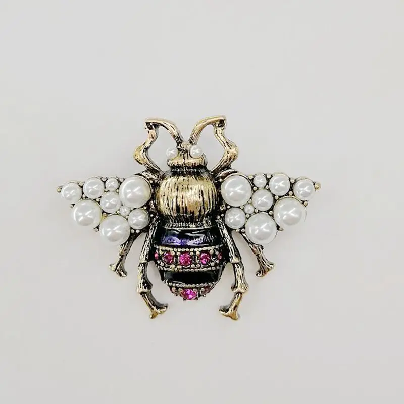 YDGY 2020 Vintage Simulated Pearl Bee Pin Brooch Antique Women Costume jewelry | Brooches