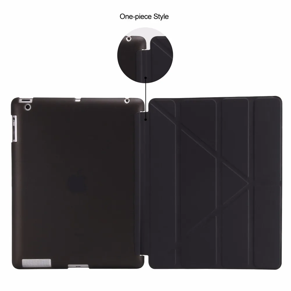 Чехол для iPad 2/3/4, iPad 3, iPad 4, 9,7 дюймов, мягкий силиконовый чехол из ТПУ с мягкой задней крышкой, многоразовый чехол из искусственной кожи с магнитной застежкой