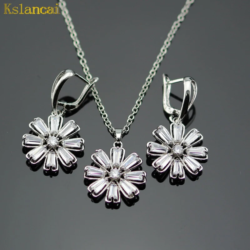 LAN украшения для свадьбы/дня рождения/партия Белый AAA циркон Цепочки и ожерелья