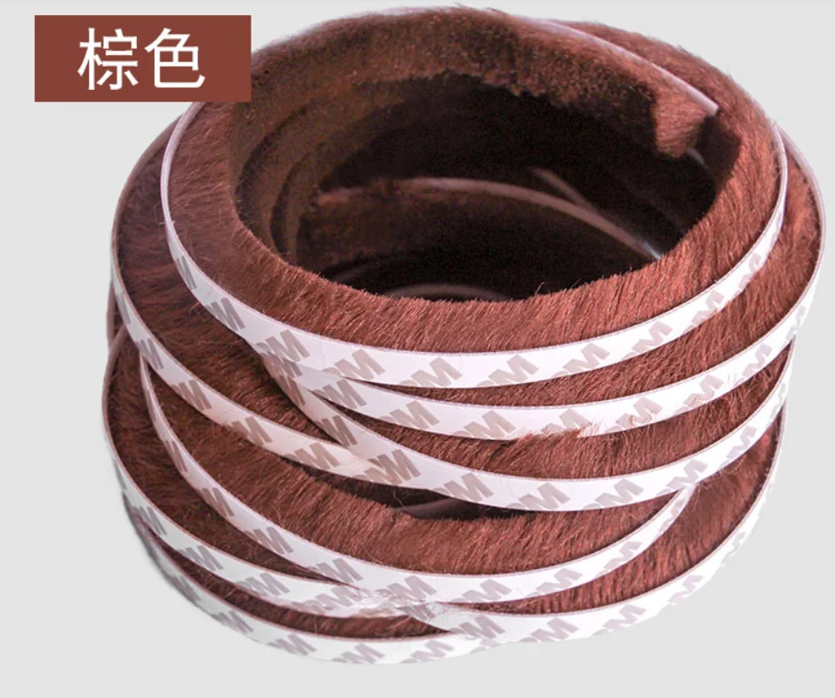 Brown 10M Door And Window Seal Strip Door Window Sound Insulation Windproof Self-adhesive Dustproof Wardrobe Glass Door Warm - Color: Brown