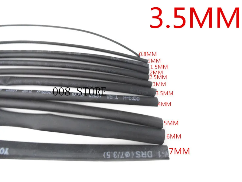 

Черная термоусадочная трубка высокого качества, 5 метров, диаметр усадки 3,5 мм