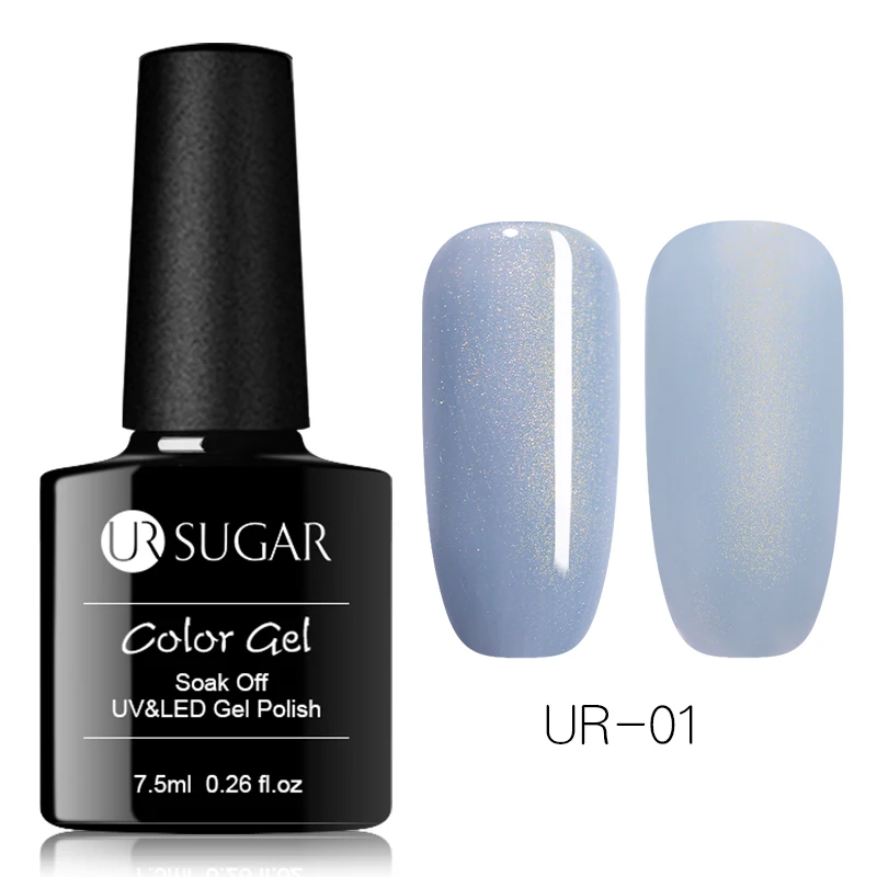 1 UR SUGAR 7.5ml Shimmer Glitter Gel Nail Polish Brown Pink Color Nail Art Gel Lacquer Soak Off UV Gel Varnish Matte Effect Gel - Цвет: 1