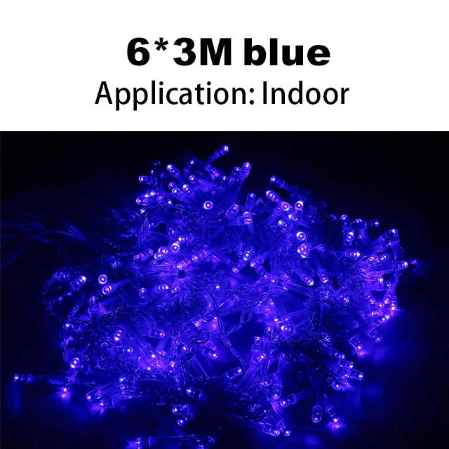 blue Уличная гирлянда 6*3 светодиодный занавес из сосульки гирлянда Сказочный свет 600 светодиодный Декор полоса для внутренней свадьбы рождественской вечеринки рождественская гирлянда гирлянда на окно - Испускаемый цвет: blue