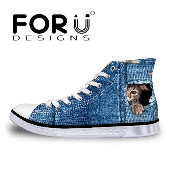 C3302AK FORUDESIGNS/Модная Мужская Вулканизированная обувь 3D Животные волк с высоким берцем обувь, собака с принтом "Хаски" Туфли без каблуков Мужская парусиновая обувь; мужская обувь - Цвет: C3302AK