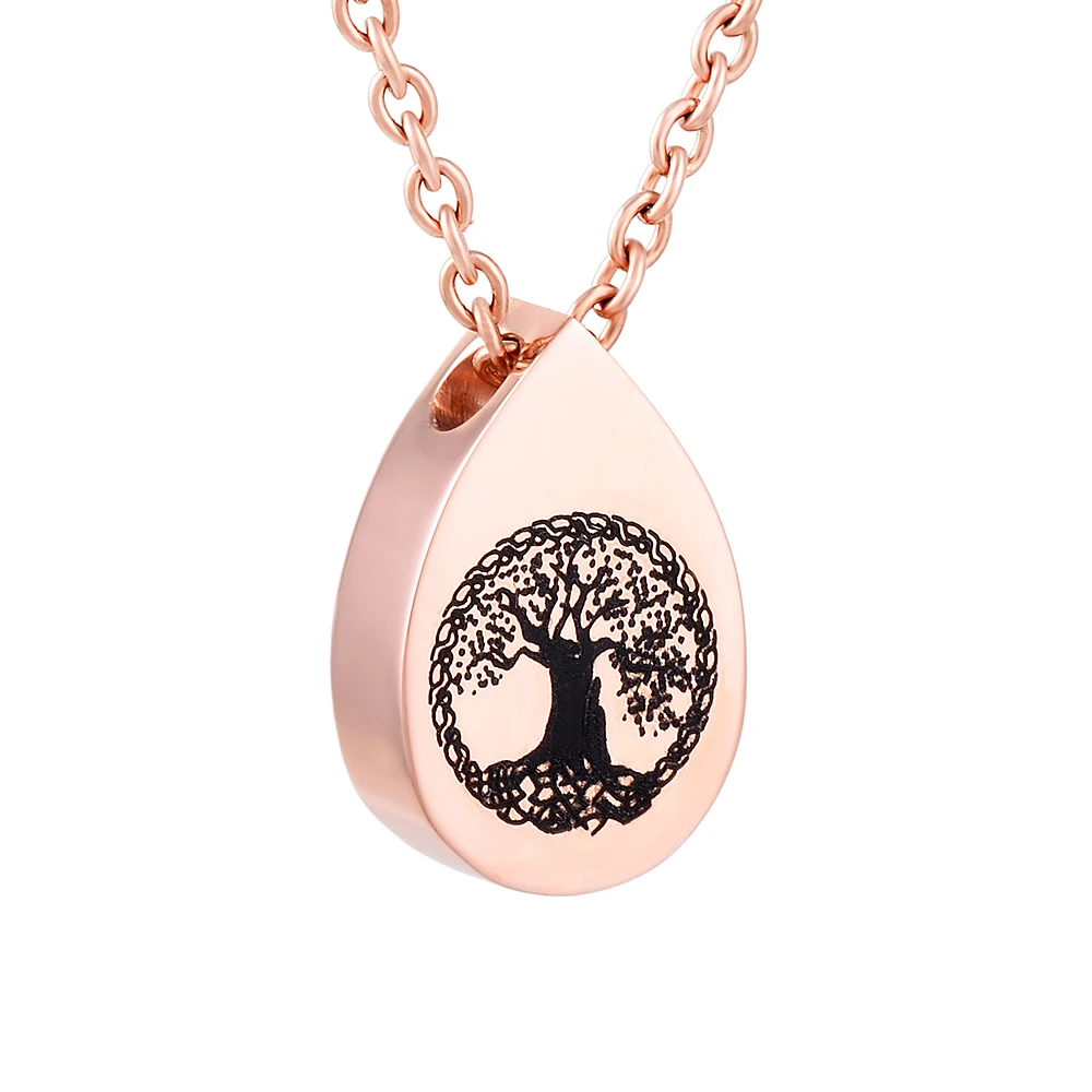CMJ9807 Красивая слеза Мемориальный урн кулон из нержавеющей стали модное ожерелье