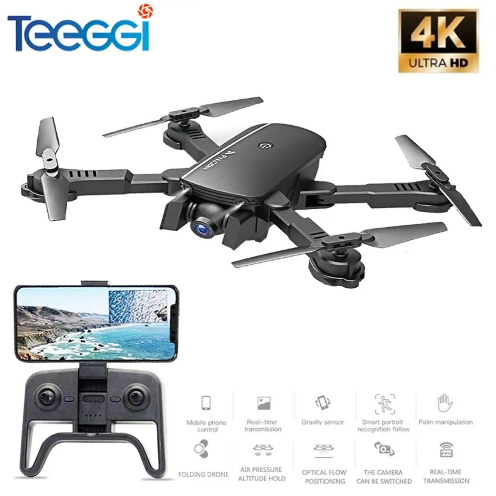 Радиоуправляемый Дрон M66 Wi Fi FPV 4K камера Квадрокоптер 1080P двойная оптический поток
