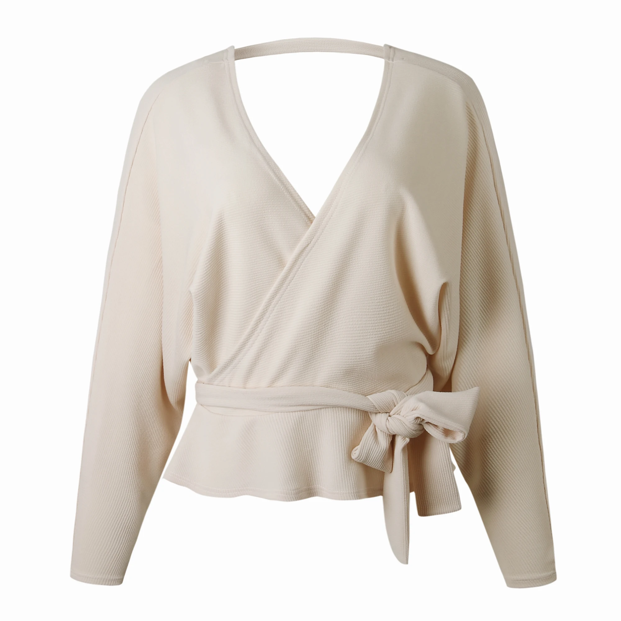 

Sexy V Neck Back Cross Knitted Sweater Women Pullover Long Sleeve Top Winter Autumn Women Sweaters Streetwear Jumper Knitwear