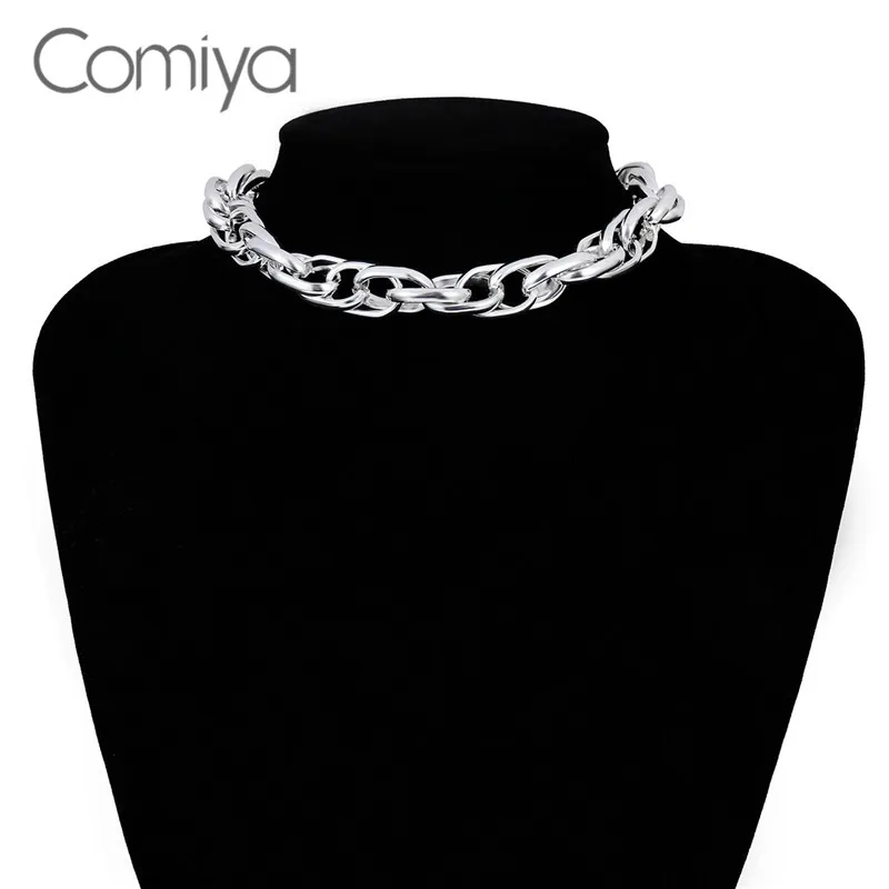 Comiya, корейские ожерелья, золото, серебро, цвет, цинковый сплав, звенья, чокер, массивное ожерелье, модные индийские ювелирные изделия, Femme Colar