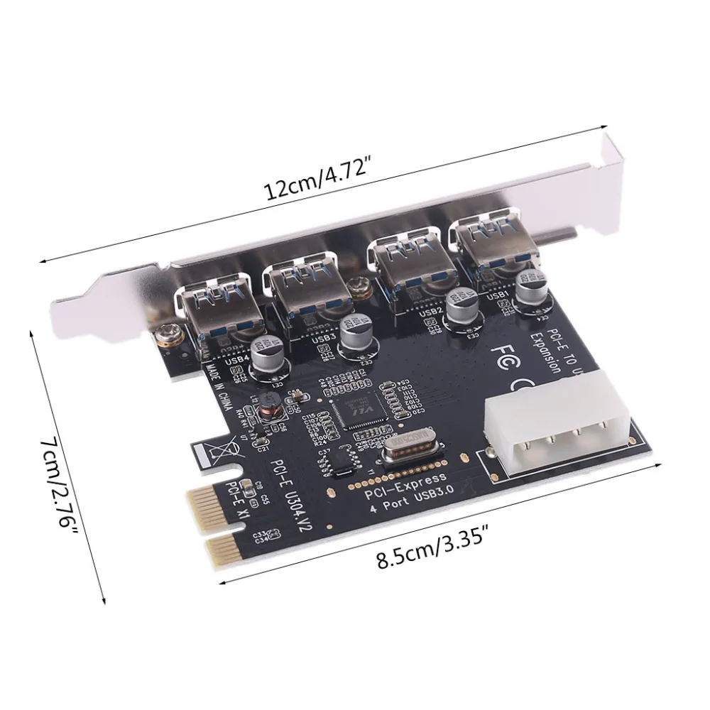 4 порта PCI-E к USB 3,0 концентратор PCI Express карта расширения адаптер 5 Гбит/с скорость новая и высокая скорость
