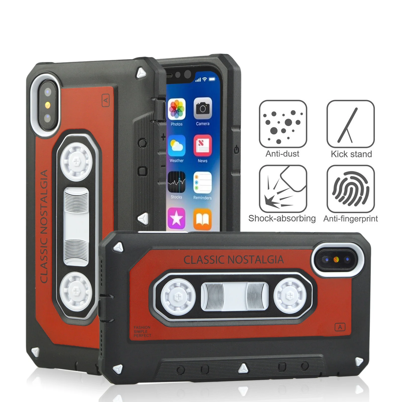 Vintage Magnetic Tape Cassette TPU Silicone Black Cases for iphone XS X 6 7 8 6s Plus Soft Phone case Case |