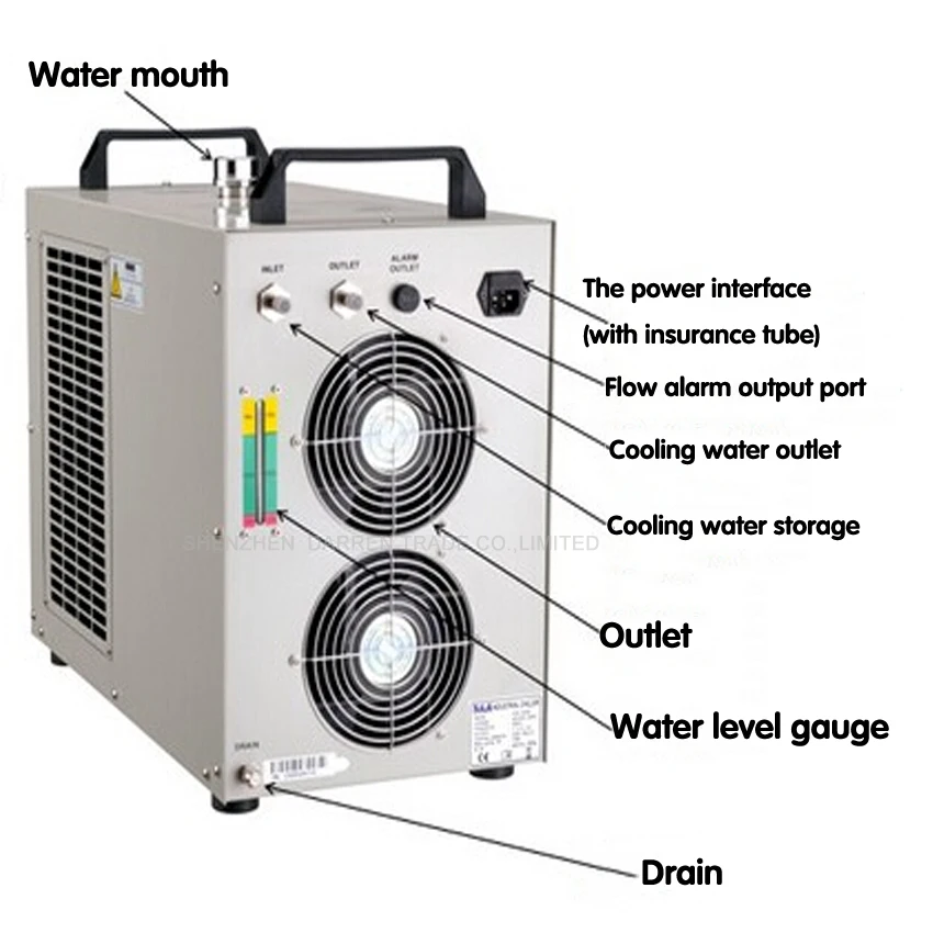 

1 PC 220V 6L CW5200AH Laser water chiller water chiller for laser tube Water-cooled Industrial chillers