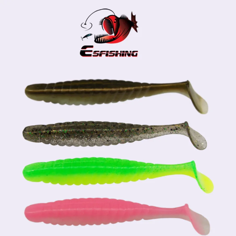 ESFISHING новинка Мягкая приманка рыболовная Т хвост воблеры Shad 90 мм 5g 6 шт. ловля