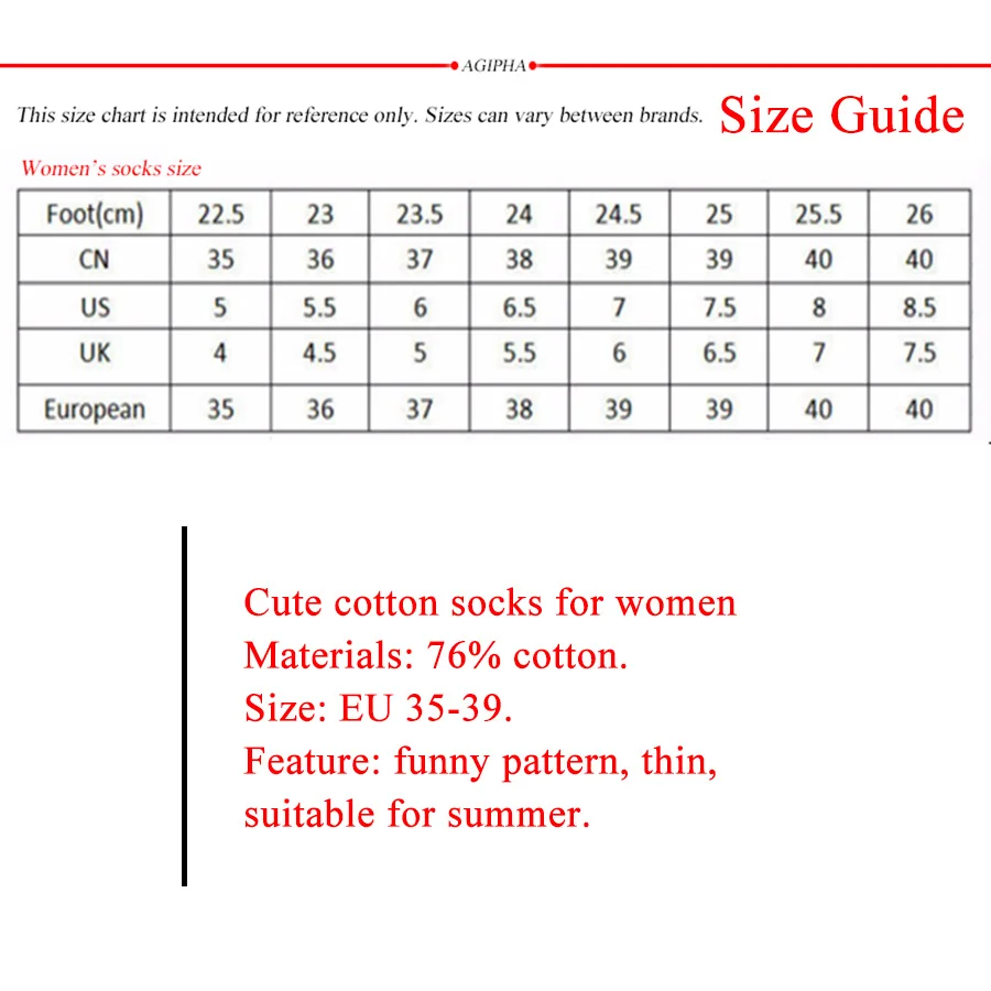 5 пар/компл. футболка с забавным мультипликационным принтом узором для женщин