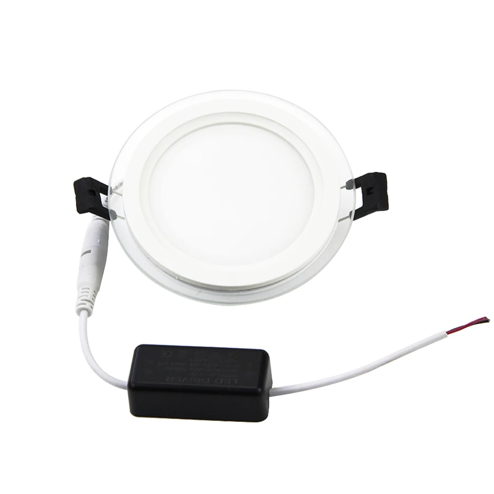 Ультра тонкий светодиодный Панель светильник круглый/квадратный Стекло 6 Вт 9 12 led