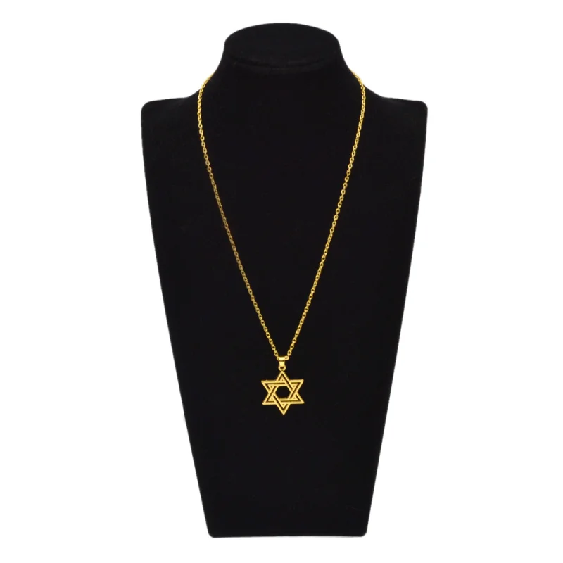 fashion lychee Star of David Pendant Necklace Women Men Chain Gift Gold Hollow Classic | Украшения и аксессуары