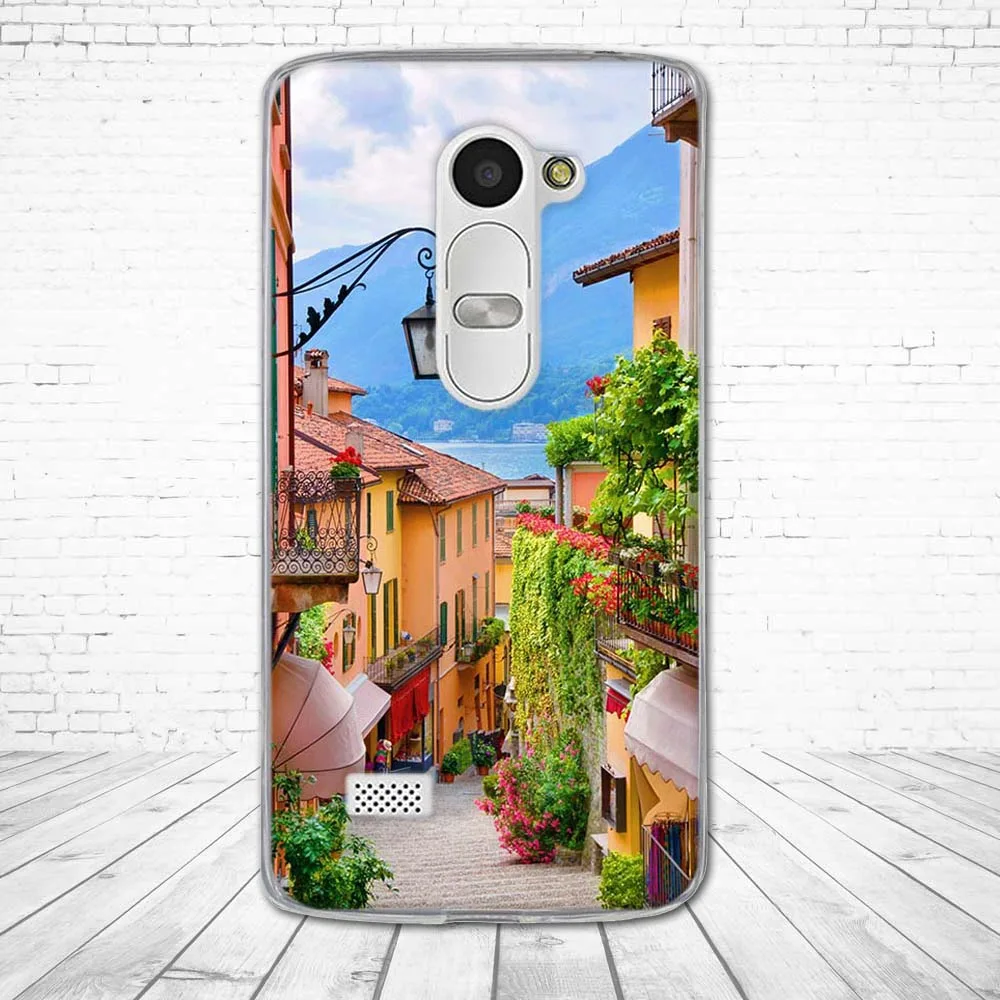 Силиконовый чехол ТПУ для LG Leon задняя крышка 4G LTE H340N с объемным цветочным