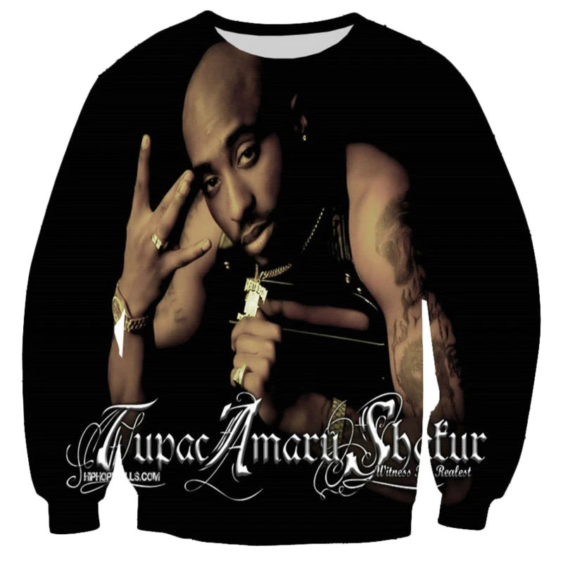 2018 новый модный мужской/женский пуловер хип хоп толстовки с принтом 2pac Tupac 3d