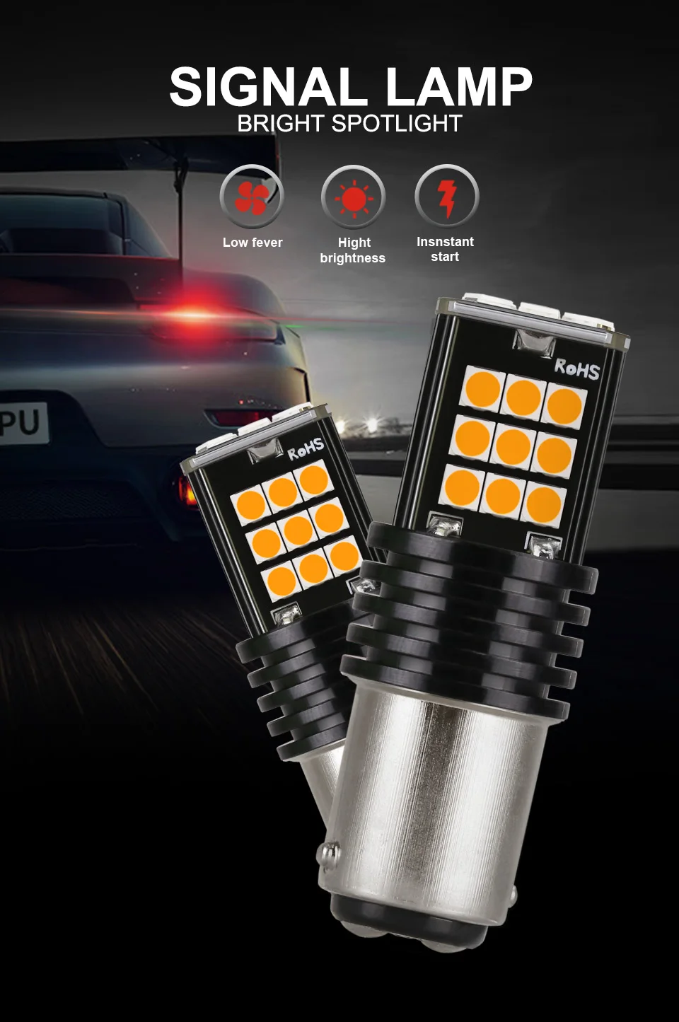 Anmingpu 2x сигнальная лампа 1157 BAY15D светодиодный лампы P21/5 Вт PY21W P21W светодиодный 1156 Ba15s Bau15s 24 шт. 3030SMD автомобильный тормоз светильник белый 12V
